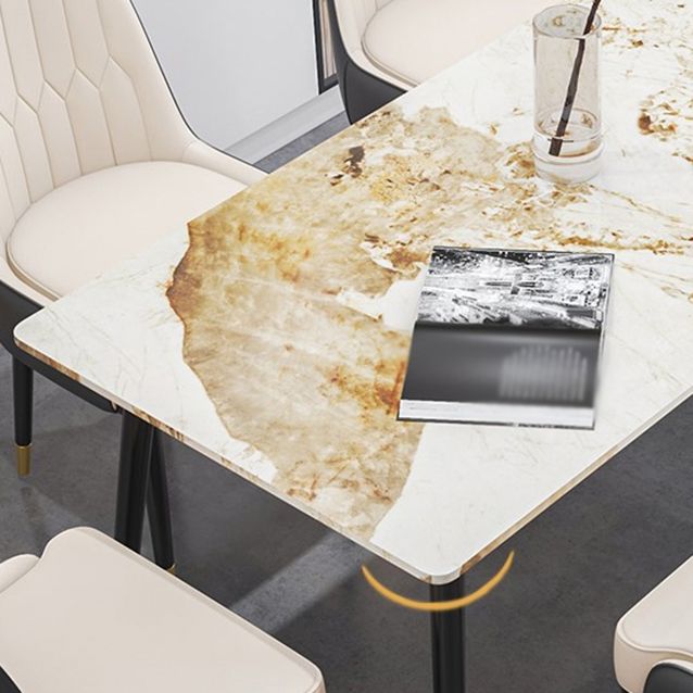 1/4/7 Pieces Stone Table with Leather Chairs Scandinavian Dining Table Set Clearhalo 'Dining Room Sets' 'Dining Tables & Seating' 'dining_room_set' 'furn' 'furn_dining_room_set' 'Furniture' 'furniture_dining_room_set' 'Kitchen & Dining Furniture' 'kitchen&dining_furn' 'kitchen' 1200x1200_ab20aa8a-f749-4057-b59d-a0dd940d2e1d
