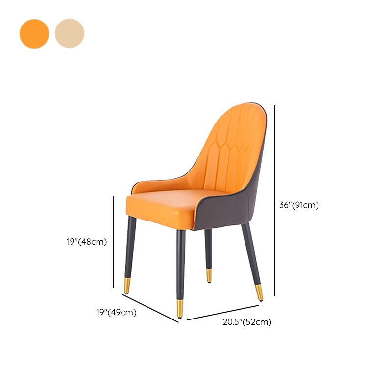 Sedia laterale in pelle glam in pelle sedia da pranzo interno per soggiorno