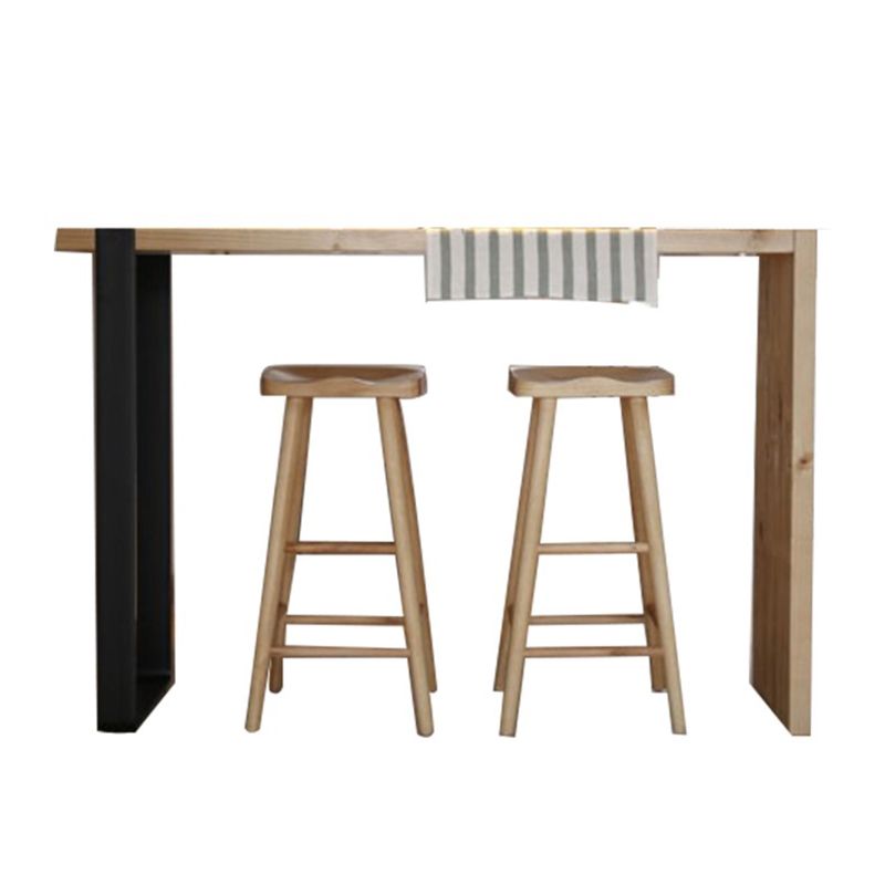 Mesa de barra de madera maciza rectángulo de lujo Juego de mesa 1/2/3 piezas de mostrador con heces