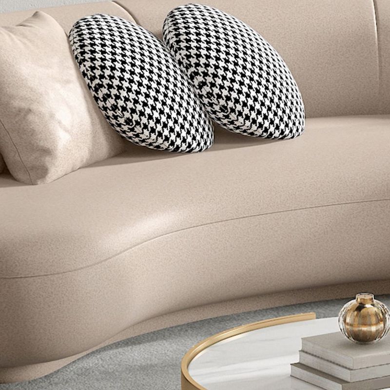 Sofa courbe serré en cuir faux contemporain canapé de bras en pente