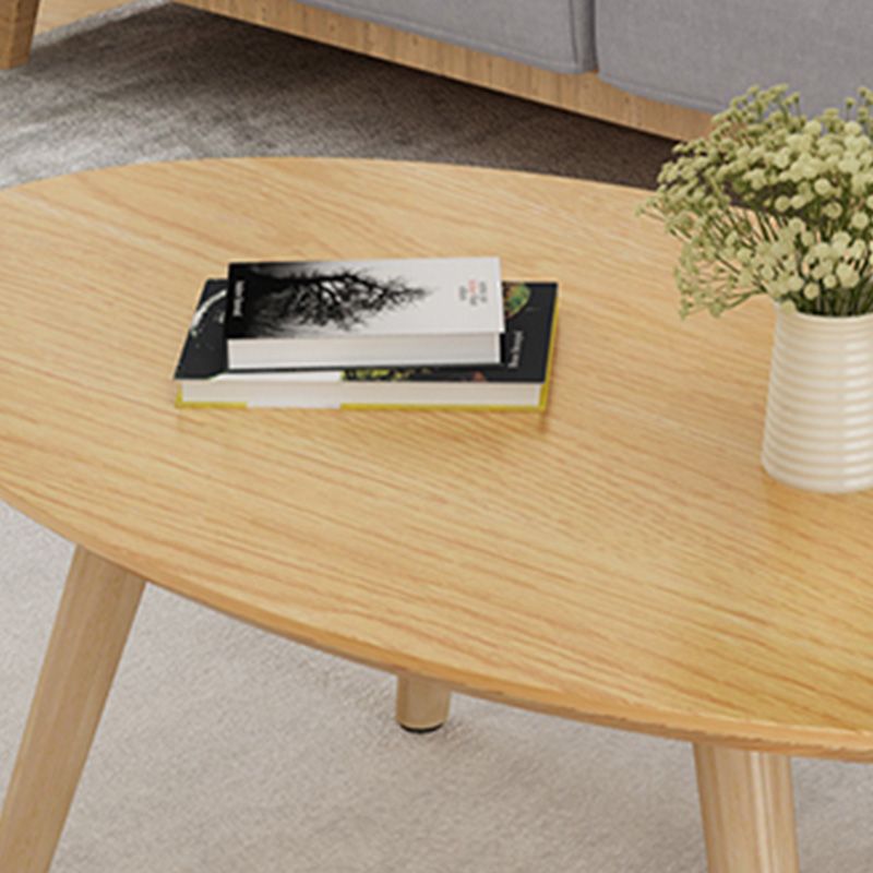 Massief houten salontafelset met 3 poten, moderne geometrische cocktailtafel