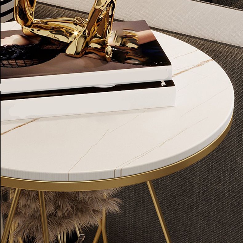 Contemporary Faux Marble Accent Table Nightstand 23.6" Tall Bed Nightstand with 2 Shelves Clearhalo 'Bedroom Furniture' 'furn' 'furn_night_stand' 'Furniture' 'night_stand' 'Nightstands' 1200x1200_ab232915-797c-4ff5-92a5-6568c0661bb6