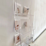Ladder Open Back Standard Bookshelf Acrylic Modern Style Bookcase