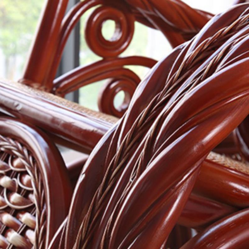 Sedia a dondolo tradizionale rattan a colore solido mandrino sedia a dondolo interno