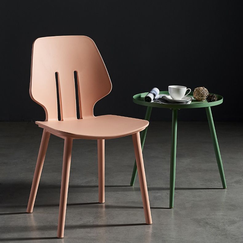 Scandinavian Armless Dining Chairs Plastic Dining Side Chairs (Set of 4) Clearhalo ' kitchen&dining_furn' 'Dining Chairs' 'Dining Tables & Seating' 'dining_chair' 'furn' 'furn_dining_chair' 'Furniture' 'furniture_dining_chair' 'Kitchen & Dining Furniture' 'kitchen' 1200x1200_ab267a2a-d126-4dec-a0e4-f33a750dac2a