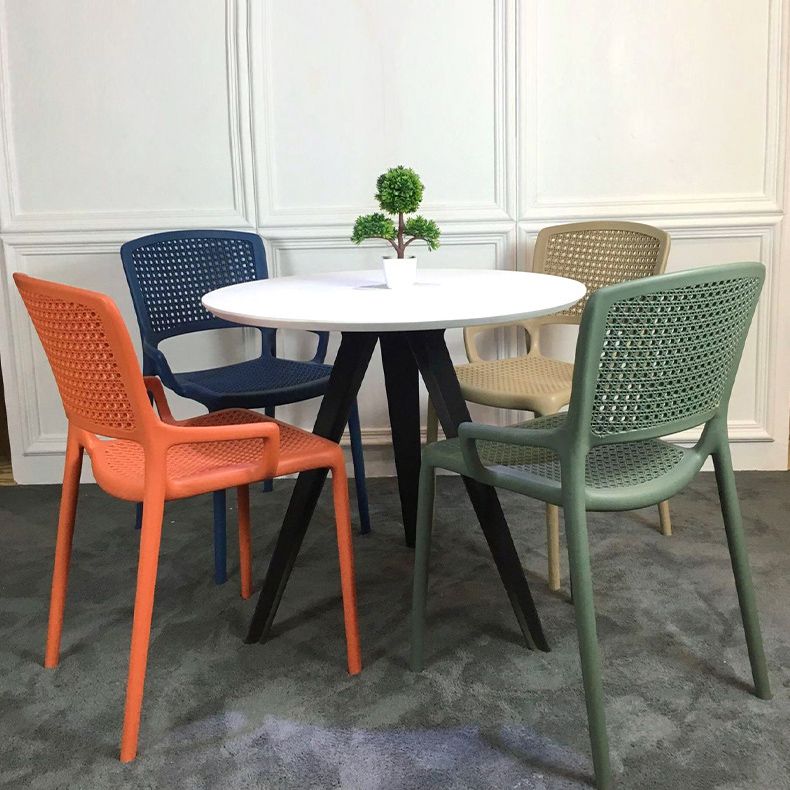 Contemporary Home Arm Chair Stackable Open Back Plastic Dining Room Chair Clearhalo ' kitchen&dining_furn' 'Dining Chairs' 'Dining Tables & Seating' 'dining_chair' 'furn' 'furn_dining_chair' 'Furniture' 'furniture_dining_chair' 'Kitchen & Dining Furniture' 'kitchen' 1200x1200_ab26feb6-2e9b-4edb-b13a-7fcbb987da93