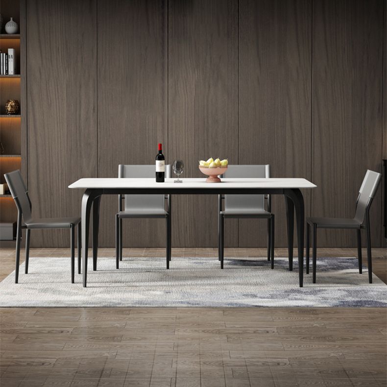 Contemporary Dining Set with Sintered Stone Dining Table and Padded Chairs Clearhalo 'Dining Room Sets' 'Dining Tables & Seating' 'dining_room_set' 'furn' 'furn_dining_room_set' 'Furniture' 'furniture_dining_room_set' 'Kitchen & Dining Furniture' 'kitchen&dining_furn' 'kitchen' 1200x1200_ab27db56-2e05-4060-870e-f234d46bd6f3