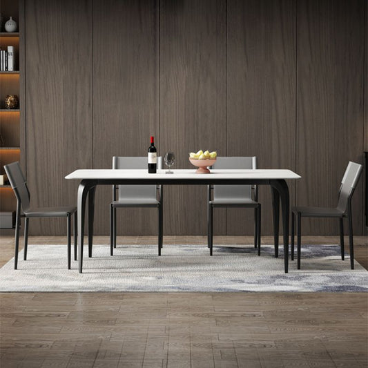 Contemporary Dining Set with Sintered Stone Dining Table and Padded Chairs Clearhalo 'Dining Room Sets' 'Dining Tables & Seating' 'dining_room_set' 'furn' 'furn_dining_room_set' 'Furniture' 'furniture_dining_room_set' 'Kitchen & Dining Furniture' 'kitchen&dining_furn' 'kitchen' 1200x1200_ab27db56-2e05-4060-870e-f234d46bd6f3