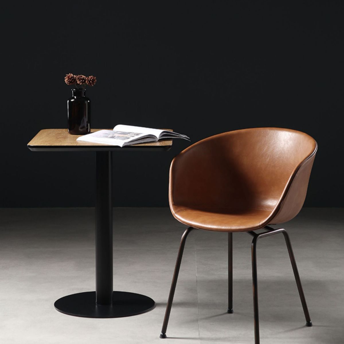 Contemporary Style Leather Dining Chairs Solid Back Armless Dining Chairs Clearhalo ' kitchen&dining_furn' 'Dining Chairs' 'Dining Tables & Seating' 'dining_chair' 'furn' 'furn_dining_chair' 'Furniture' 'furniture_dining_chair' 'Kitchen & Dining Furniture' 'kitchen' 1200x1200_ab29169e-b419-468f-8870-43c7b822c2d8