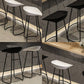 Taburete de bar de metal de estilo moderno, taburete de plástico con respaldo bajo para restaurante