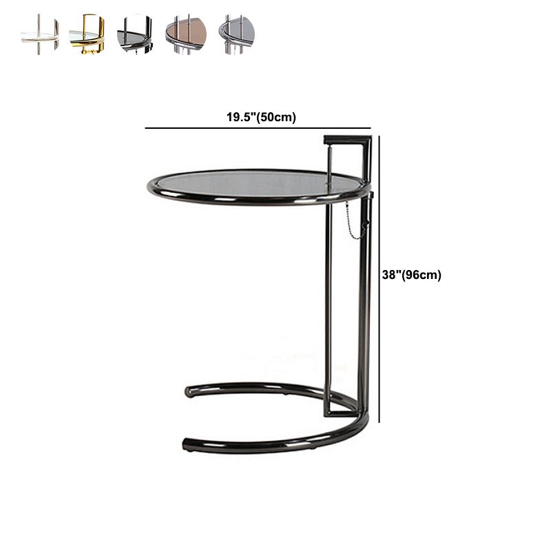 Lift-top Coffee Table Glass with Round Top and Stainless Steel Base Clearhalo 'Coffee & Accent Tables' 'Coffee Tables' 'coffee_tables' 'furn' 'furn_coffee_tables' 'Furniture' 'Living Room Furniture' 1200x1200_ab2bb5c8-bc47-4809-bc55-326de9940b5d