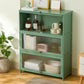 Green Glass Paned Accent Cabinet Modern Bamboo Storage Cabinet Clearhalo 'Cabinets & Chests' 'cabinets_chests' 'furn' 'furn_cabinets_chests' 'Furniture' 'Living Room Furniture' 1200x1200_ab2e029a-d9fe-48d4-aca9-fd10f643166a