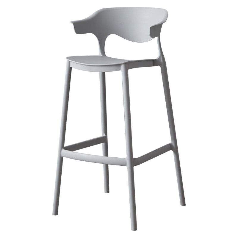 Nordic Stackable Bar-stool Plastic Counter Bar Stool with Plastic Legs for Home Clearhalo 'Bar Furniture' 'Bar Stools' 'bar_stools' 'furn' 'furn_bar_stools' 'Furniture' 'furniture_bar_stools' 'Kitchen & Dining Furniture' 1200x1200_ab3093e5-7801-4fce-bb8b-d50300681d03