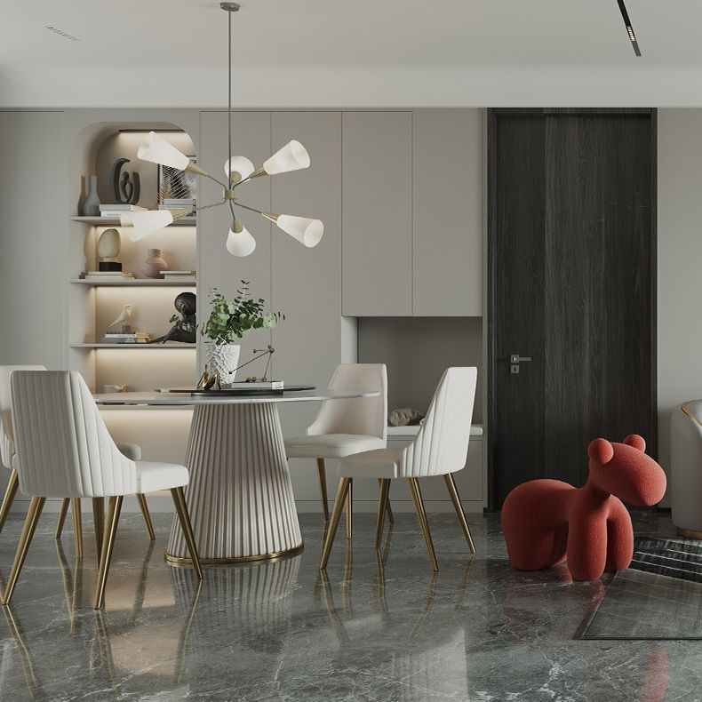 Muebles de comedor de piedra glam 1/2/3/5/7 piezas de comedor giratorio para el hogar