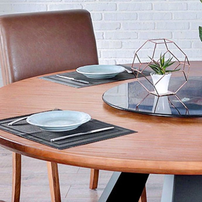 Round Folding Table in Brown Modern Solid Wood Convertible Dining Table Clearhalo 'Dining Tables & Seating' 'Dining Tables' 'dining_table' 'Furniture' 'furniture_dining_table' 'Kitchen & Dining Furniture' 'kitchen' 'kitchen_dining_table' 1200x1200_ab31fc4c-c8b0-4d92-9fbb-f6a01bd5c08e