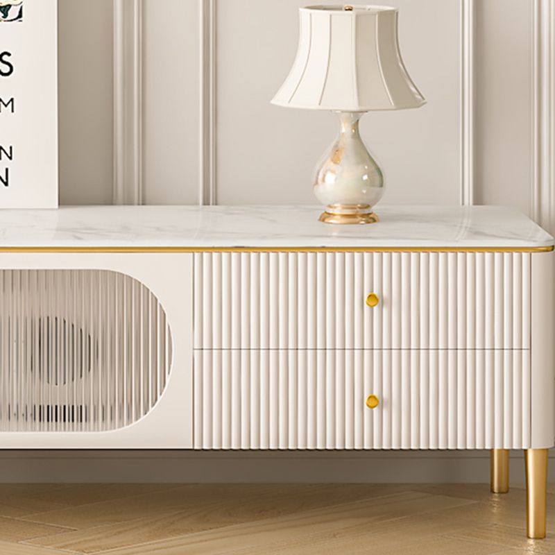 Modern TV Console Stone Media Console TV Stand with 2 Drawers Clearhalo 'furn' 'furn_tv_stands_entertainment_centers' 'Furniture' 'Living Room Furniture' 'TV Stands & Entertainment Centers' 'TV Stands & Media Storage Furniture' 'tv_stands_entertainment_centers' 1200x1200_ab328c2b-f577-4adc-815d-166d0b9884a0