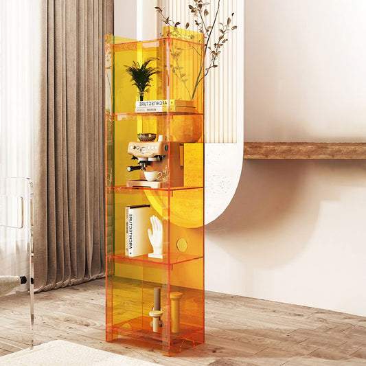 Glam Closed Back Standard Bookshelf Shelves Included Acrylic Bookcase