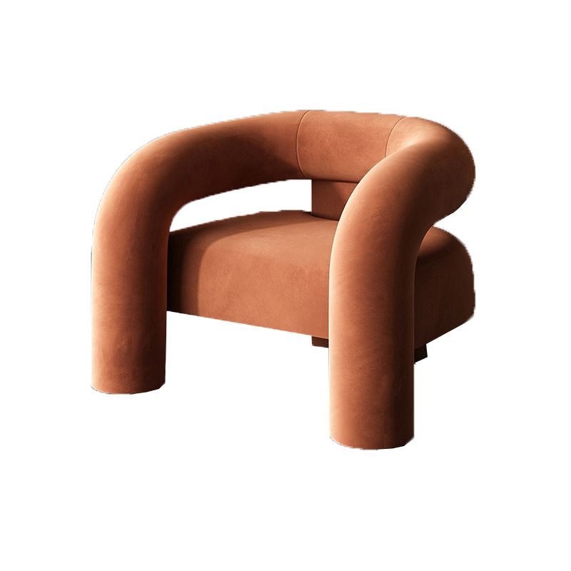 Sillón de terciopelo 30.70 "Silla de marco de madera maciza de alto para sala de estar