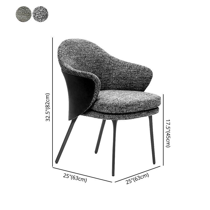 Modern Metal Dining Arm Chair Dining Fabric Side Chair for Restaurant Use Clearhalo ' kitchen&dining_furn' 'Dining Chairs' 'Dining Tables & Seating' 'dining_chair' 'furn' 'furn_dining_chair' 'Furniture' 'furniture_dining_chair' 'Kitchen & Dining Furniture' 'kitchen' 1200x1200_ab348d0b-14d8-4da6-9a3c-3640725a83dc