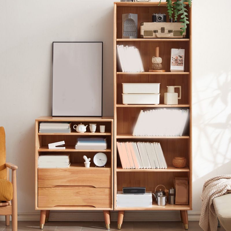 Wooden Standard Bookcase Scandinavian Closed Back Bookshelf with Shelves Clearhalo 'Bookcases' 'furn' 'furn_bookcases' 'Furniture' 'Office Furniture' 1200x1200_ab34ce91-6d17-4da2-ad83-e345a35f0746