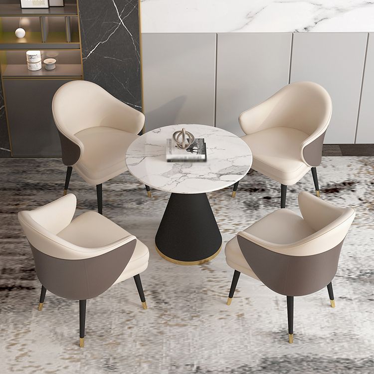 Scandinavian Kitchen Dining Room Set with Sintered Stone Top and Black Base Dining Furniture Clearhalo 'Dining Room Sets' 'Dining Tables & Seating' 'dining_room_set' 'furn' 'furn_dining_room_set' 'Furniture' 'furniture_dining_room_set' 'Kitchen & Dining Furniture' 'kitchen&dining_furn' 'kitchen' 1200x1200_ab376e7a-0aee-4a2c-b7d0-ac62544047d5