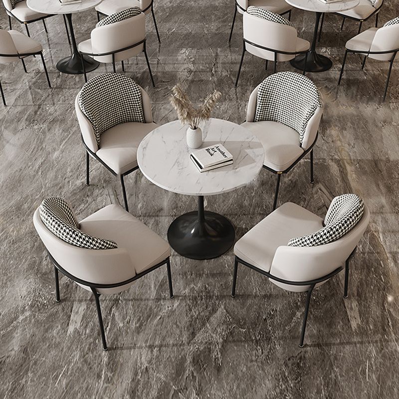 Glam Metal Kitchen Dining Chairs Upholstered Side Chairs with Black Legs Clearhalo 'Dining Chairs' 'Dining Tables & Seating' 'dining_chair' 'furn' 'furn_dining_chair' 'Furniture' 'Kitchen & Dining Furniture' 1200x1200_ab39f588-520d-40f9-a2ef-4e0a9cdb889f