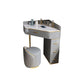 Glam Dressing Table Stool Set with Drawers, Slate Top Makeup Vanity Set