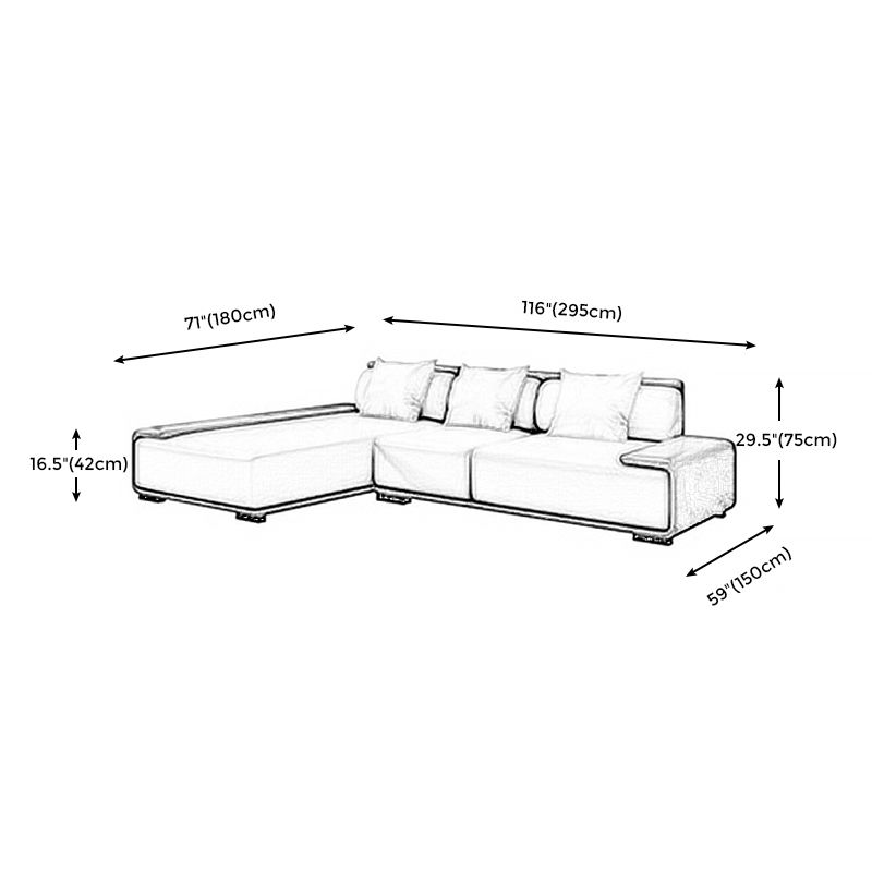 Assembled Genuine Leather Living Room Recessed Arm Modular Sofa & Chaise Clearhalo 'furn' 'furn_sectionals' 'Furniture' 'furniture_sectionals' 'kitchen' 'kitchen_sectionals' 'Living Room Furniture' 'Sectionals' 1200x1200_ab3a6463-9322-4e97-8de5-f887e9952bea