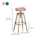 Contemporary Iron Adjustable Height Bar Stool Upholstered Bar Stool with Footrest