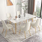 Glam Iron Dinette Set 1/2/3/5/7 Pieces Rectangle Dining Table Set with Sintered Stone Top