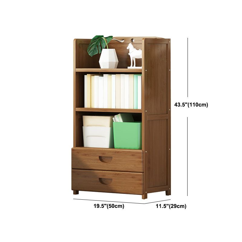 Modern Bamboo Shelf Bookcase Brown Closed Back Book Shelf for Study Room Clearhalo 'Bookcases' 'furn' 'furn_bookcases' 'Furniture' 'Office Furniture' 1200x1200_ab3b5f16-761e-472f-a692-78c7213f0da6