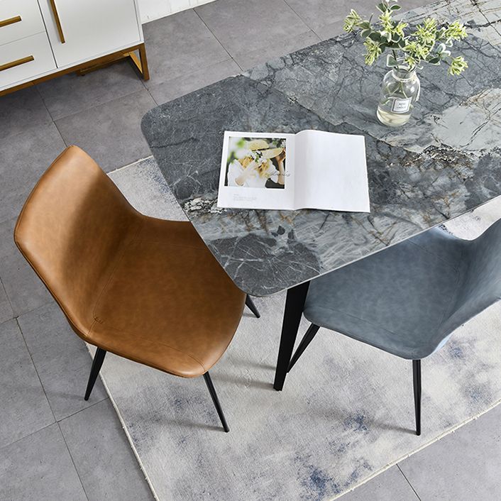 Contemporary Style Chair Dining Armless Chair with Metal Legs for Kitchen Clearhalo ' kitchen&dining_furn' 'Dining Chairs' 'Dining Tables & Seating' 'dining_chair' 'furn' 'furn_dining_chair' 'Furniture' 'furniture_dining_chair' 'Kitchen & Dining Furniture' 'kitchen' 1200x1200_ab3cab4d-4695-49a1-97a6-f0dfcee91c22