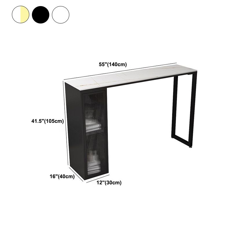 Tavolo da bistrot industriale con tavolo da bar in pietra in pietra basata in metallo per casa