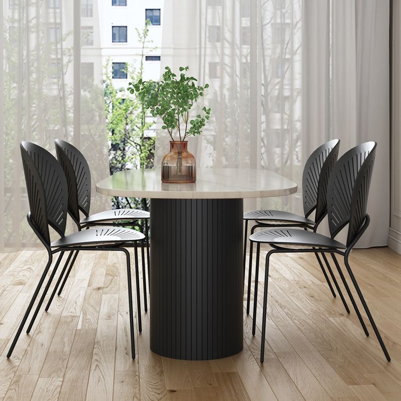 Solid Wood Contemporary Double Pedestal Dining Table Sintered Stone Table for Dining Room Clearhalo ' dining_table' 'Dining Tables & Seating' 'Dining Tables' 'furn' 'furn_dining_table' 'Furniture' 'furniture_dining_table' 'Kitchen & Dining Furniture' 'kitchen&dining_furn' 'kitchen' 'kitchen_dining_table' 1200x1200_ab3e92e5-75f2-496b-b609-6609a5f8623a