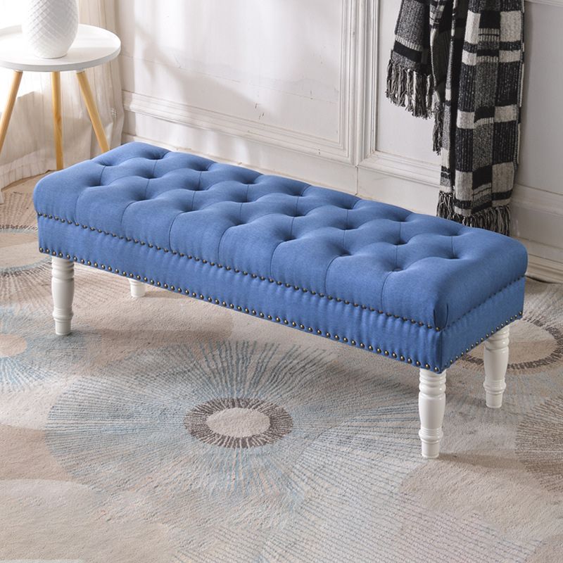 Foam Cushioned Bench 39.37" L x 15.75" W x 17.72" H Modern Bench with Nailheads Clearhalo 'Benches' 'Chairs & Seating' 'furn' 'furn_benches' 'Furniture' 'Living Room Furniture' 1200x1200_ab423c3e-b80a-457c-ac05-f4d62281adeb
