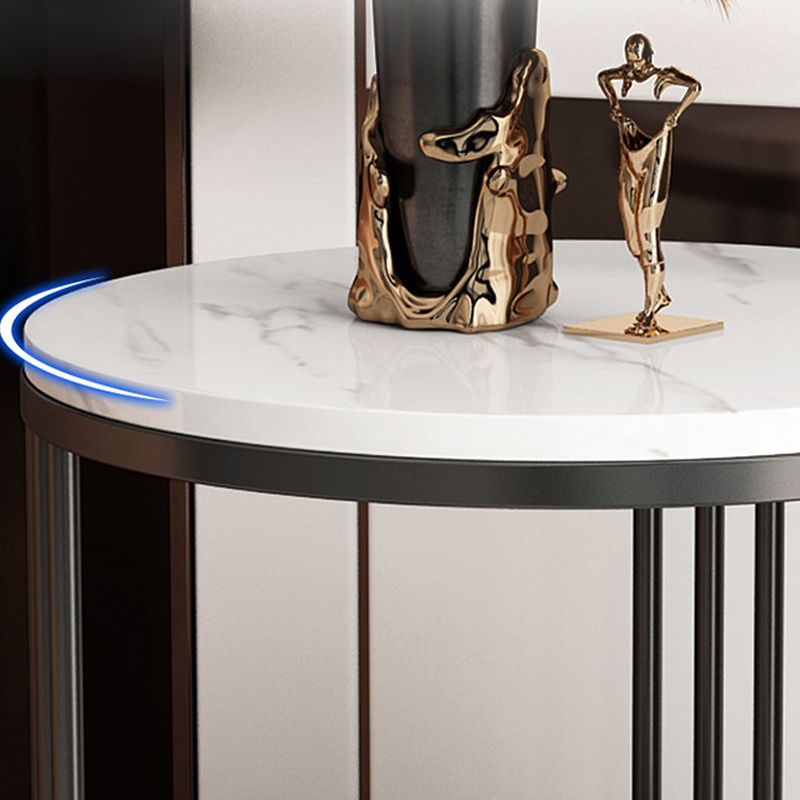 Stone 23.62-inch Tall Modern Frame Side Table 1-shelf 1-Drawer White End Table