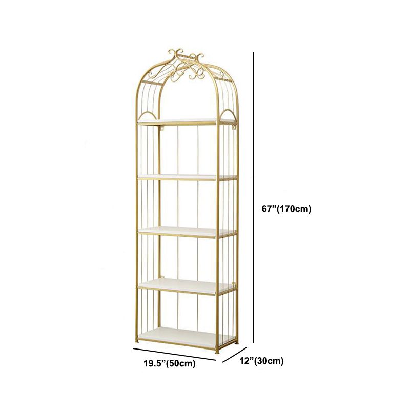 Estantería de estantería moderna de oro Etagere Metal Open Bookcase para sala de estar