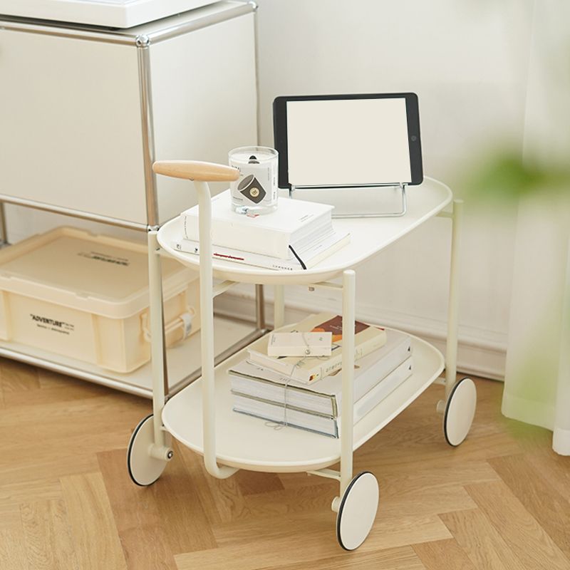 Bandeja elíptica Tabla superior 25.4 "Tabla lateral de 2 niveles de alto con ruedas