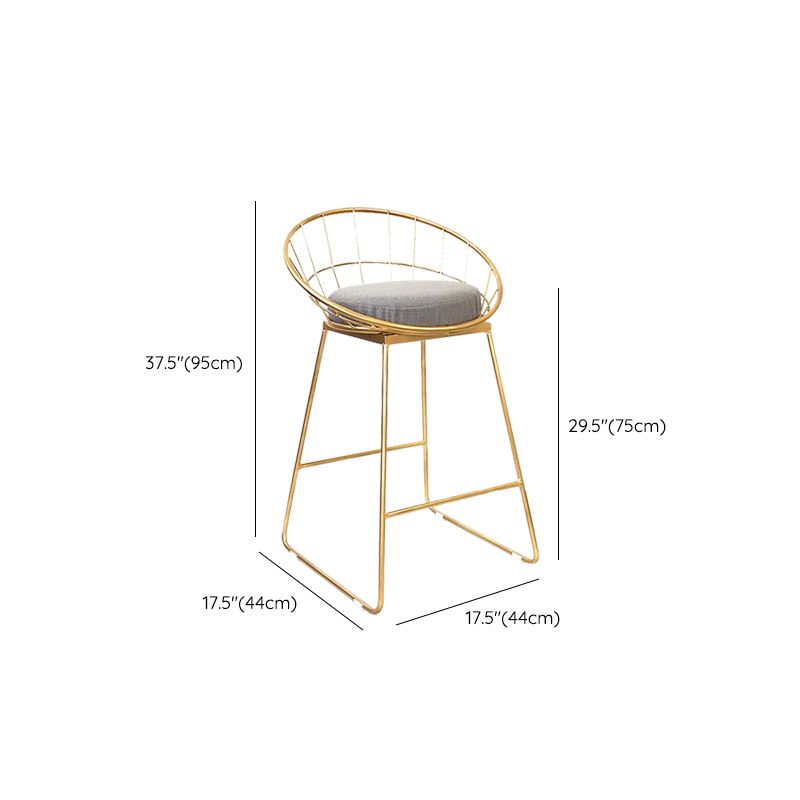 Glam Style Counter Stool Upholstered Low Back Bar Stool with Gold Frame Clearhalo 'Bar Furniture' 'Bar Stools' 'bar_stools' 'furn' 'furn_bar_stools' 'Furniture' 'Kitchen & Dining Furniture' 1200x1200_ab490684-f690-4a00-a523-130325e81251