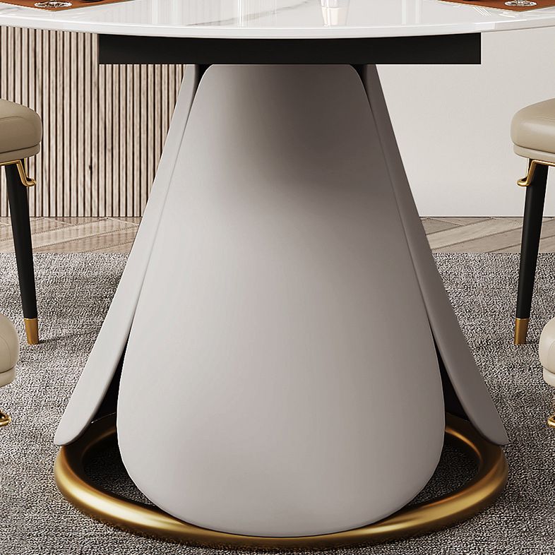 Modern Style Dining Round Table Dining Stone Table for Kitchen Clearhalo 'Dining Tables & Seating' 'Dining Tables' 'dining_table' 'furn' 'furn_dining_table' 'Furniture' 'Kitchen & Dining Furniture' 1200x1200_ab4a4037-dc5d-4d4d-b852-e1c1ecf61d18