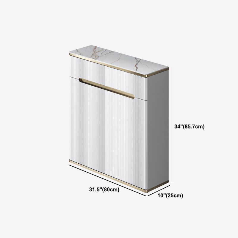 Serveur de restauration White Glam Stone et serveur buffet en bois d'ingénierie