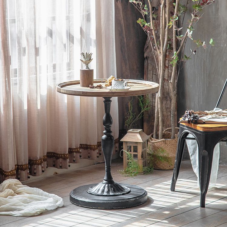 Design a base di piedistallo circolare realizzato con tavola di stile country francese in legno massiccio