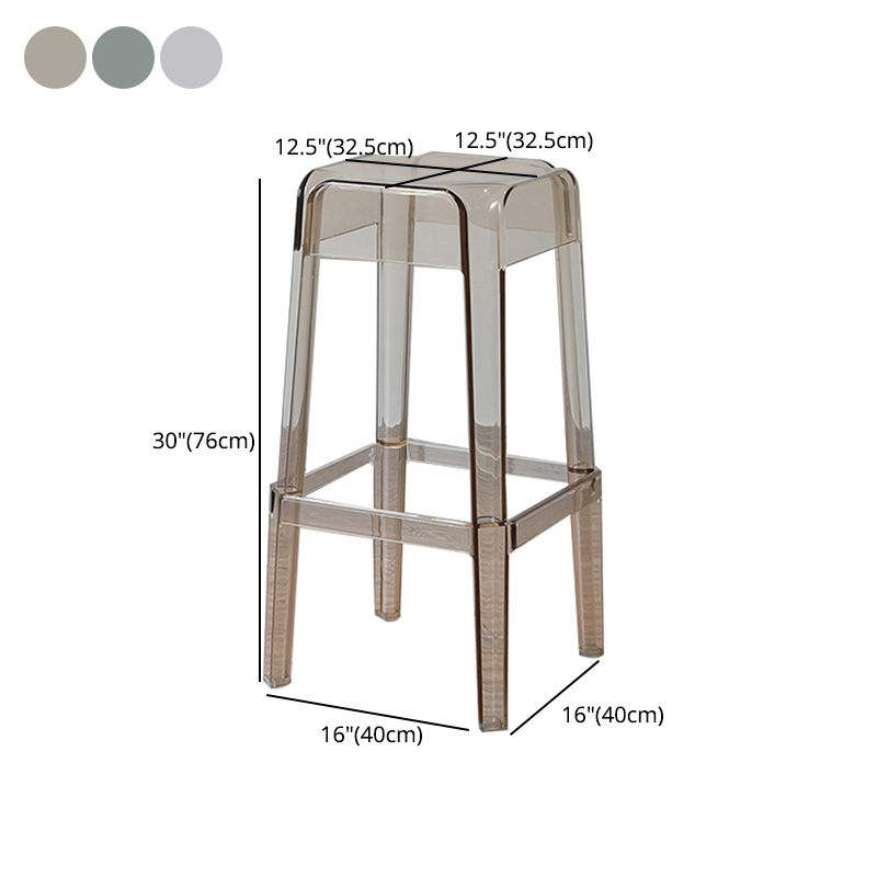 Nordic Style Stackable Barstool Transparent Plastic Bar Stool for Dinning Room Clearhalo 'Bar Furniture' 'Bar Stools' 'bar_stools' 'furn' 'furn_bar_stools' 'furniture_bar_stools' 'Kitchen & Dining Furniture' 'kitchen&dining_furn' 'kitchen' 'kitchen_furn' Furniture' 1200x1200_ab4f2751-3397-40eb-b7b1-b182d5ef384e