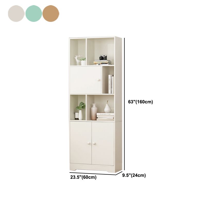 Modern Corner Vertical Shelf Bookcase Engineered Wood Book Shelf with Cabinets Clearhalo 'Bookcases' 'furn' 'furn_bookcases' 'Furniture' 'Office Furniture' 1200x1200_ab4f766e-dd02-4da8-bc0a-e952129b4daf