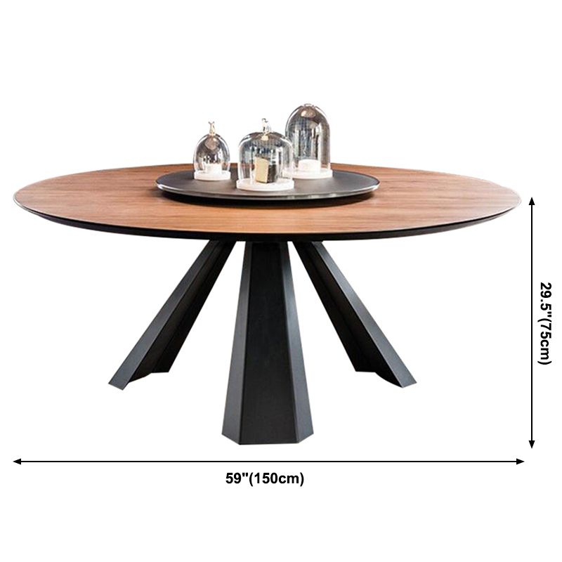 Round Shape 3 Legs Modern Dining Table Wood Color Fixed Table of Solid Wood Clearhalo ' dining_table' 'Dining Tables & Seating' 'Dining Tables' 'Furniture' 'furniture_dining_table' 'Kitchen & Dining Furniture' 'kitchen&dining_furn' 'kitchen' 'kitchen_dining_table' 1200x1200_ab51fa81-76ca-40d3-b3c5-6dd7b4476baa