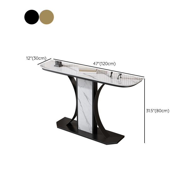 Glam Console Table Half Moon Stone Accent Table for Hall , 12 Inch Wide Clearhalo 'Console Tables' 'console_tables' 'Entry & Mudroom Furniture' 'furn' 'furn_console_tables' 'Furniture' 1200x1200_ab521009-8186-4545-8390-472e9f65f666