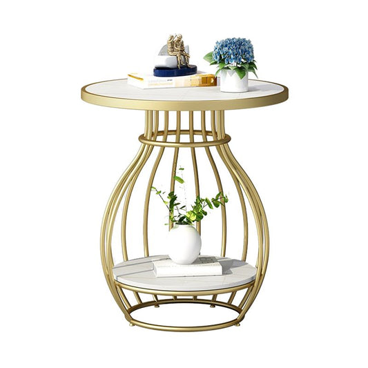 Modern Luxurious Metal Side Table Round Frame Sofa Side Accent Table Clearhalo 'Coffee & Accent Tables' 'End & Side Tables' 'end_side_tables' 'furn' 'furn_end_side_tables' 'Furniture' 'Living Room Furniture' 1200x1200_ab53c553-34f8-4f6e-bb1d-681d1e0b8312