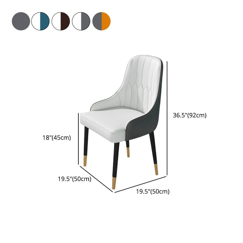 Nordic Dining Room Dining Chairs Armless Faux Leather Kitchen Side Chairs Clearhalo 'Dining Chairs' 'Dining Tables & Seating' 'dining_chair' 'furn' 'furn_dining_chair' 'Furniture' 'furniture_dining_chair' 'Kitchen & Dining Furniture' 1200x1200_ab554726-161e-4200-b6ff-b82f7ddcc4c2