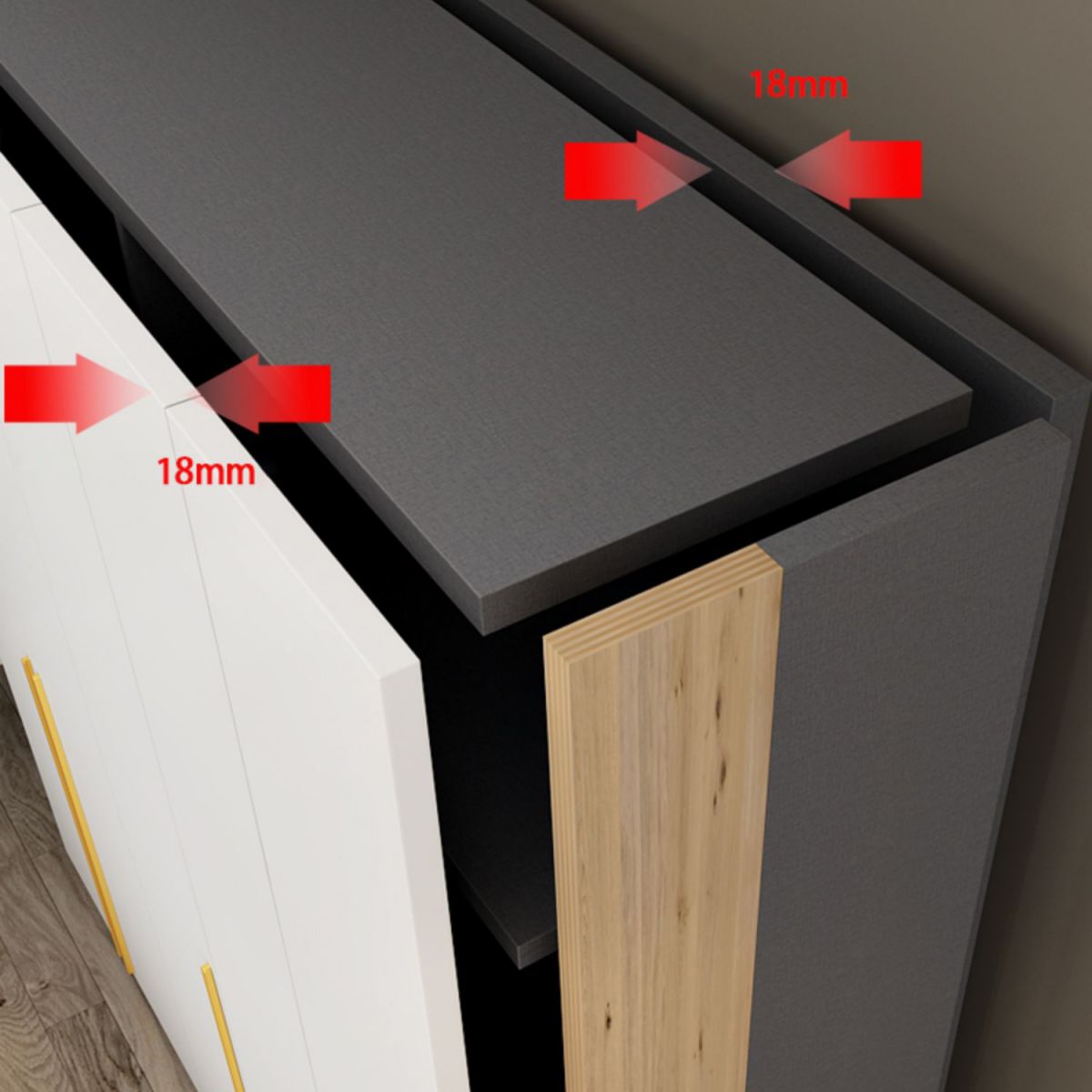 Color blanco Armario de madera Armario de armario de puerta cerrada para casa para casa