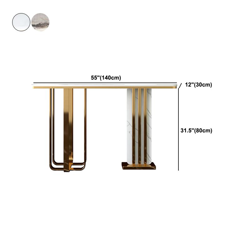 11 "w tavolo accento glam in pietra tavolo accento console rettangolo bianco
